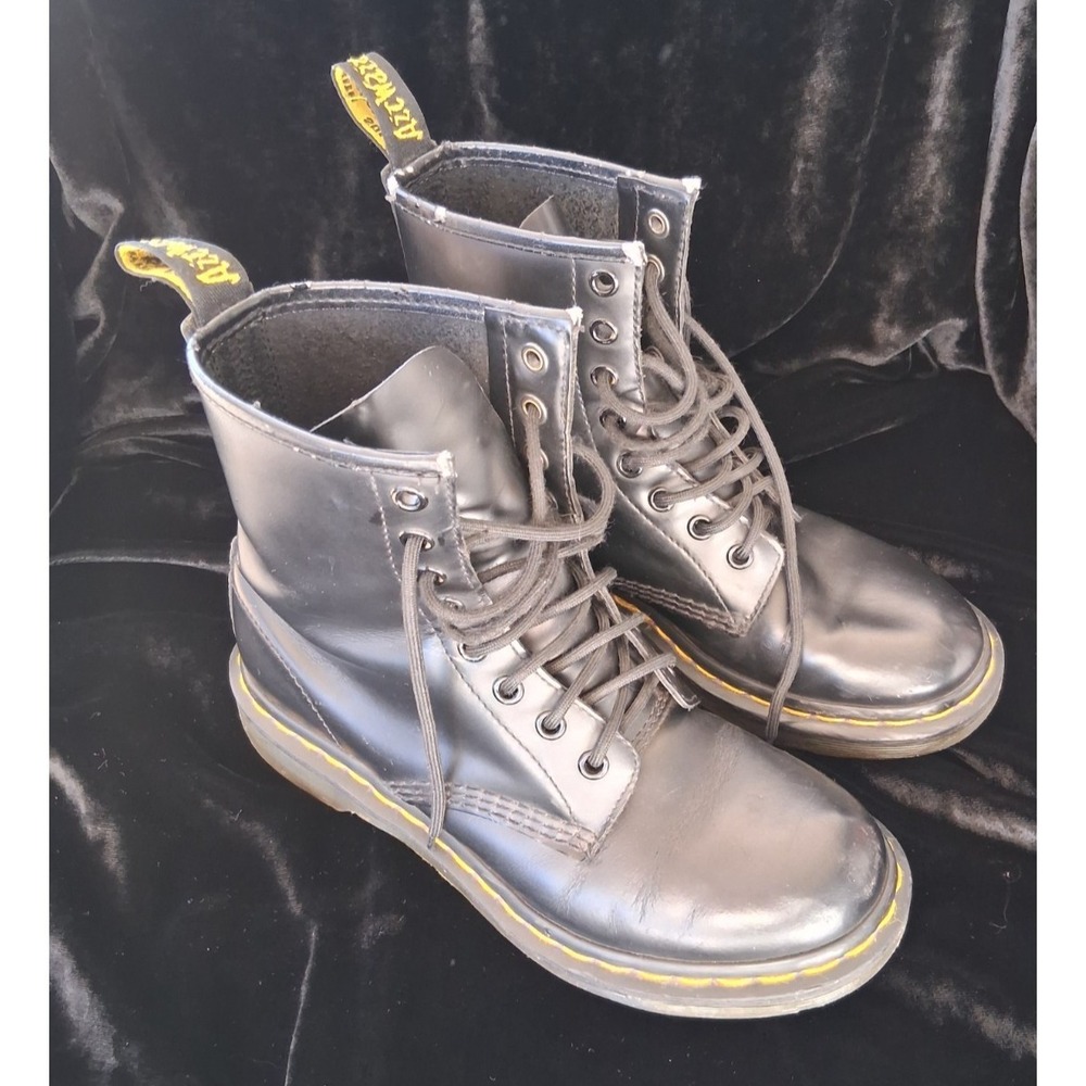Dr. Martens Boots Classic Black Combat Goth Womens Size 5 READ